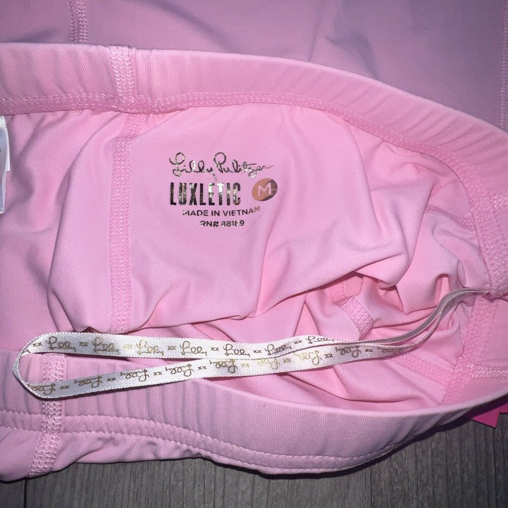 Lilly Pulitzer Luxletic Athletic Gym Shorts Womens M Biker Light Pink NWT UPF 50 - Picture 6 of 7